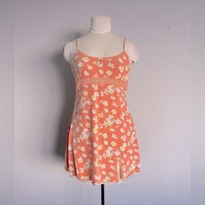 Victorias Secret Angels Y2k Orange Floral Mini Dress Size M